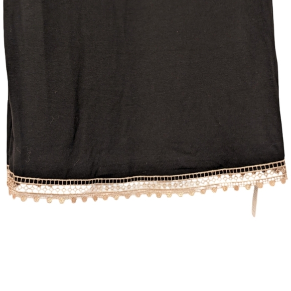 NWT Cupshe Black V-Neck Boho Lace Trim Mini Dress Beach Casual M - Picture 8 of 11